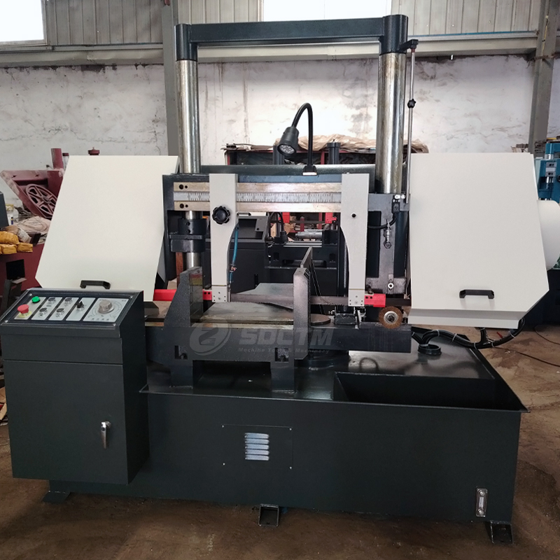 Metal Band Saw Machine GZ4240 Hydraulic Feeding Miter Cut Swivel Head Manual Tension Metal Cut Saw