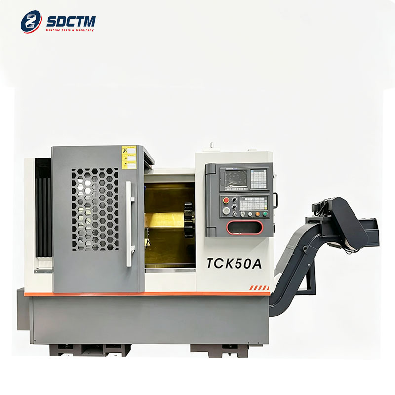 TCK50A Slant Bed CNC Lathe Machine High-Speed Horizontal Turning Center with Taiwan Linear Guide Rail Inclined Bed