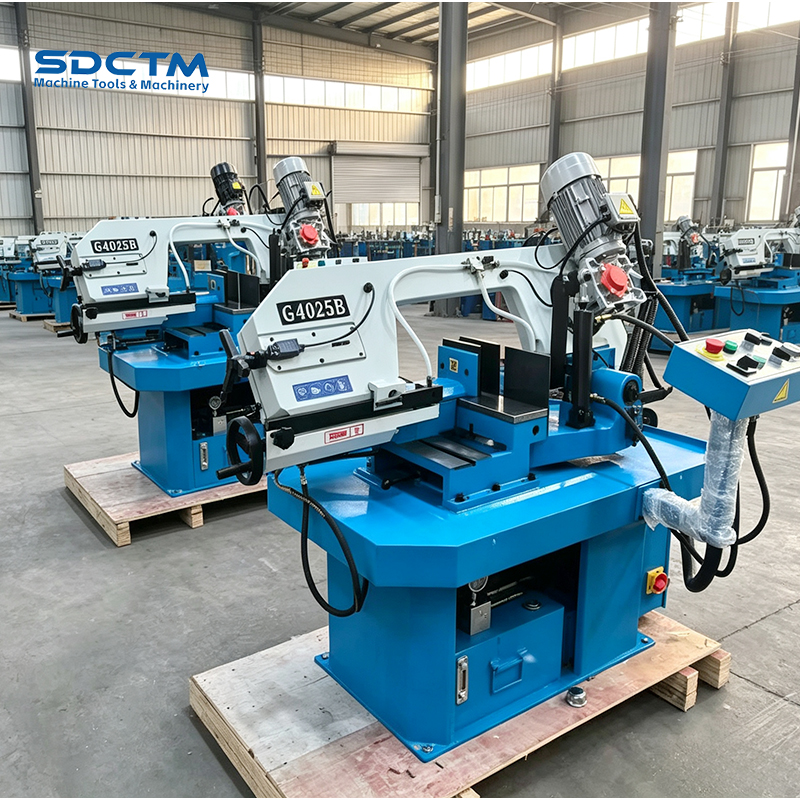 G4025B Horizontal Mitre Band Saw Machine 0-60° Variable Speed Hydraulic Metal Cutting for Steel Pipe And Profiles