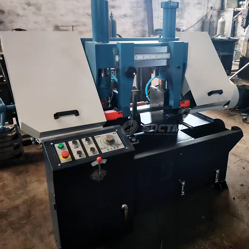 Double Column Band Saw GB4230 Semi-Automatic Metal Cutting Band Saw Horizontal Band Sawing Machine