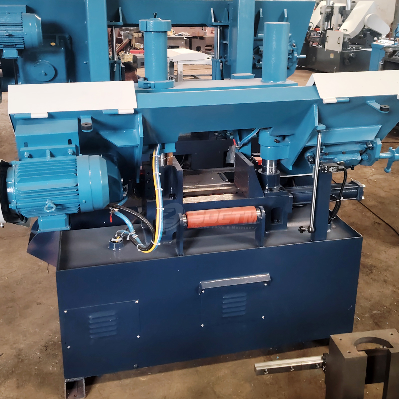 Double Column Band Saw GB4230 Semi-Automatic Metal Cutting Band Saw Horizontal Band Sawing Machine